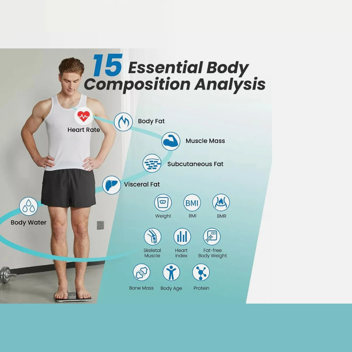 Balance Connectée Bluetooth Xiaomi - Analyse 13 Données Corporelles avec Application