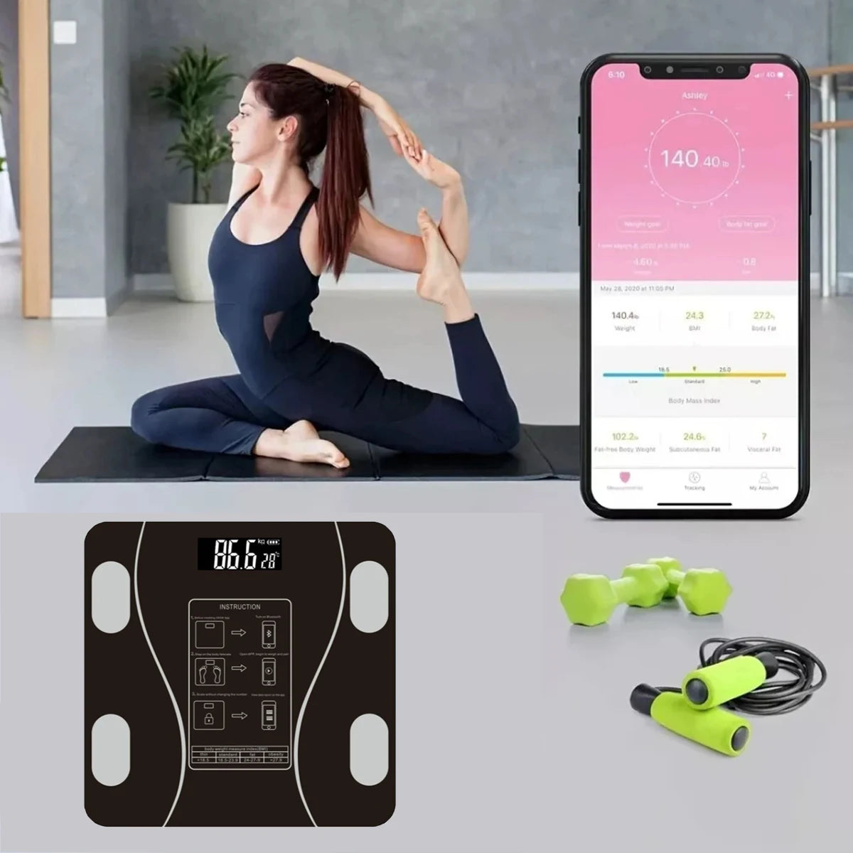 Balance Connectée Bluetooth Xiaomi - Analyse 13 Données Corporelles avec Application