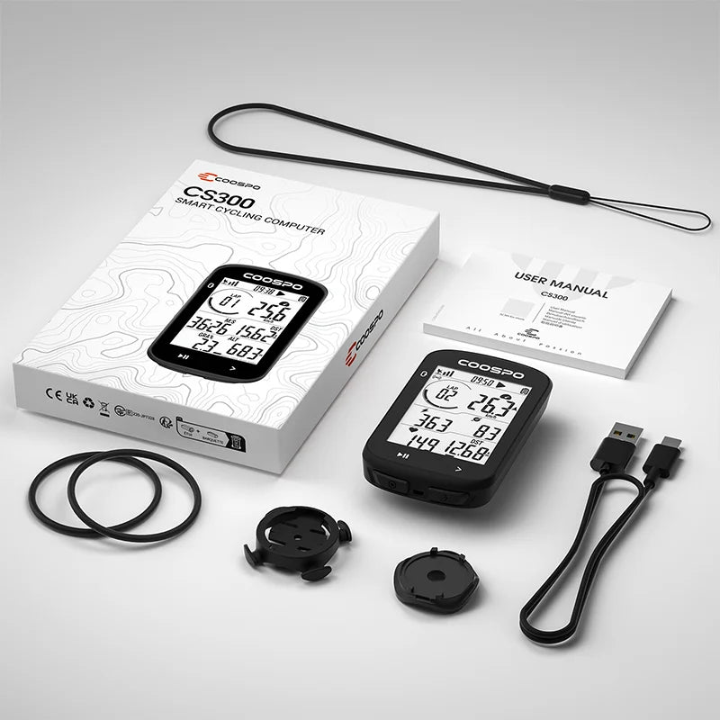 COOSPO CS300 – Compteur vélo GPS connecté, étanche, Bluetooth & Strava