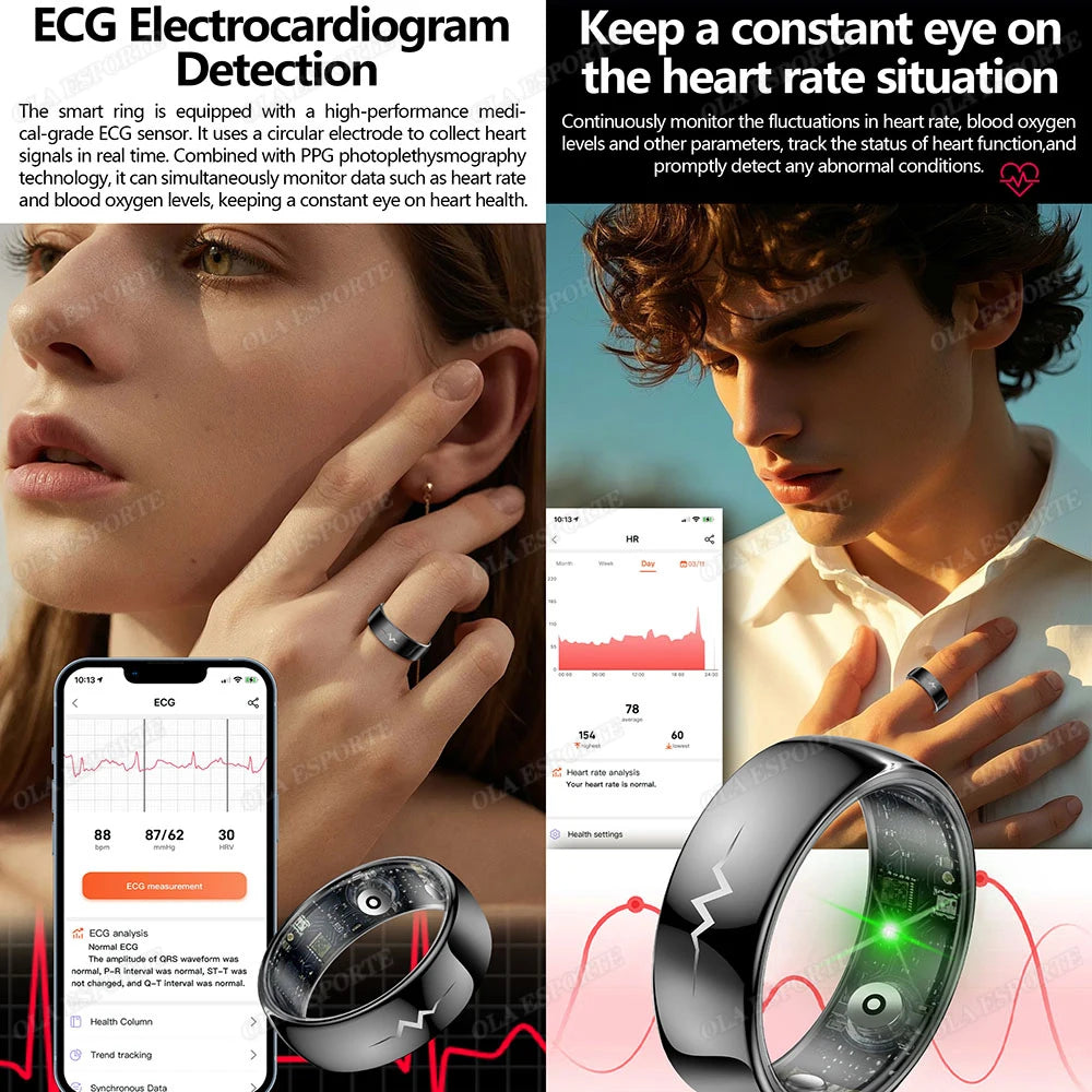 Bague Connectée Santé MED-RING - ECG SpO2 Pression Artérielle Fréquence Cardiaque 5ATM